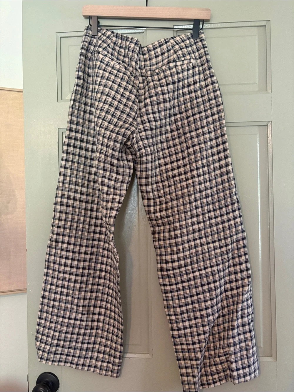 reformation Vida Checked low rise Linen Pants checked - size 4 short length